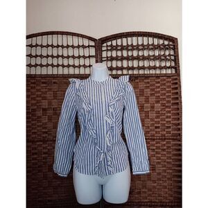 Madewell Striped Ruffle Blouse